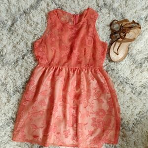 Peach Floral Dress